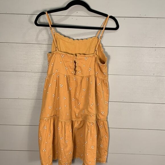 Aeropostale yellow mini ruffle ditzy floral print dress 100% cotton size Med - Picture 5 of 7